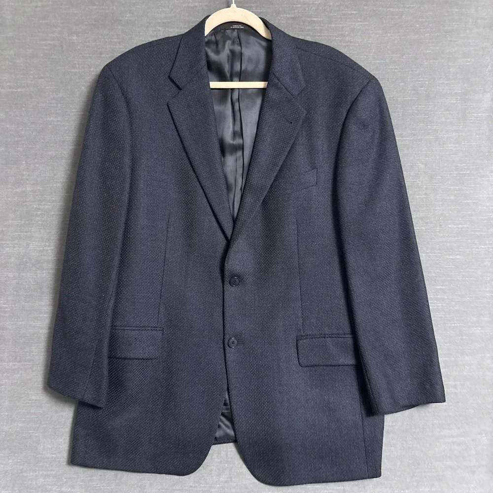 Joseph Abboud Blazer 42R Navy Lambswool‎ USA Union Sport Coat Jacket Tweed 44S